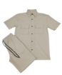 Picture of Windowpane Walking Suit 2 Piece Short Sleeve Set With Shorts