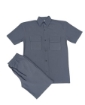 Picture of Windowpane Walking Suit 2 Piece Short Sleeve Set With Shorts