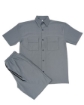 Picture of Windowpane Walking Suit 2 Piece Short Sleeve Set With Shorts