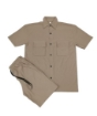 Picture of Windowpane Walking Suit 2 Piece Short Sleeve Set With Shorts