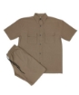 Picture of Windowpane Walking Suit 2 Piece Short Sleeve Set With Shorts