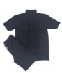 Picture of Windowpane Walking Suit 2 Piece Short Sleeve Set With Shorts